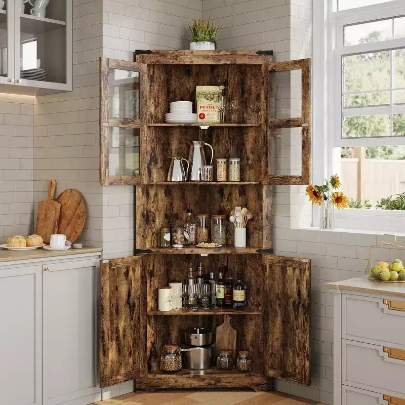 Meuble de rangement d'angle style ferme