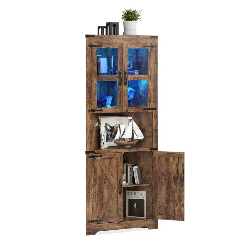 Meuble de rangement d'angle style ferme