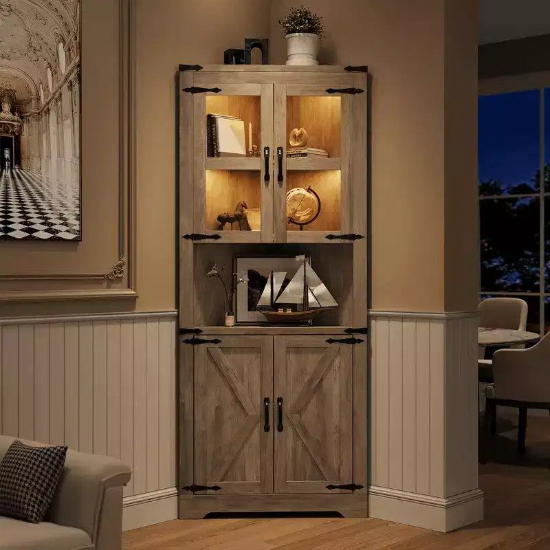 Meuble de rangement d'angle style ferme