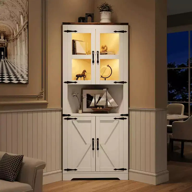 Meuble de rangement d'angle style ferme