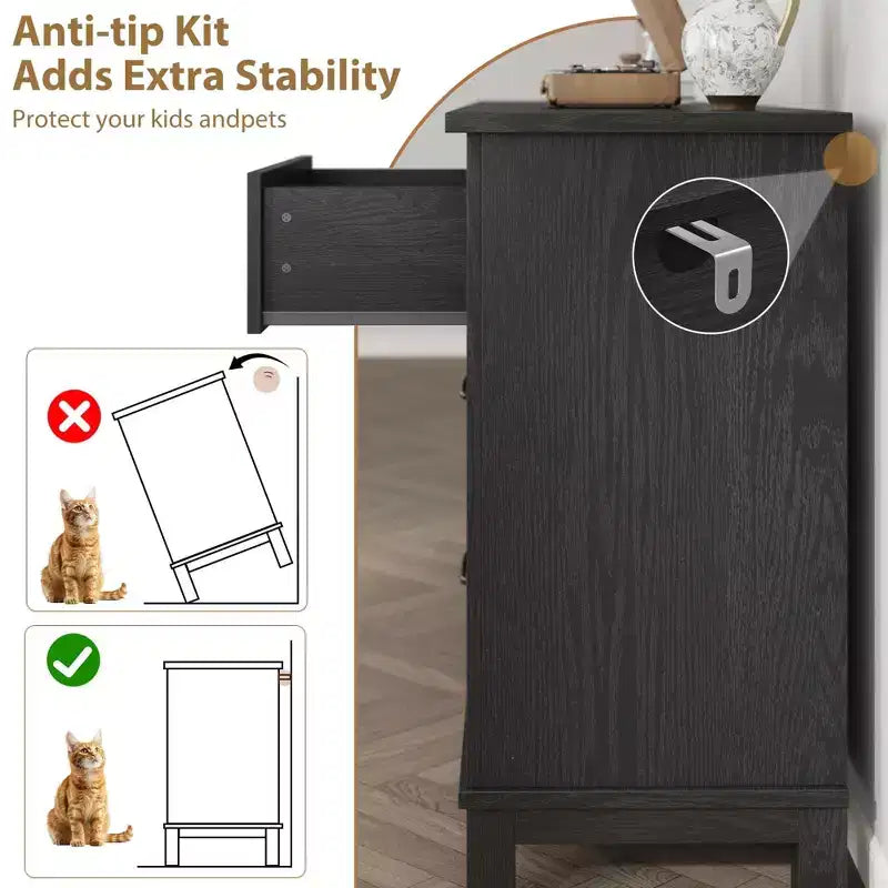 Armoire de rangement autoportante, adaptée au salon et à la chambre.