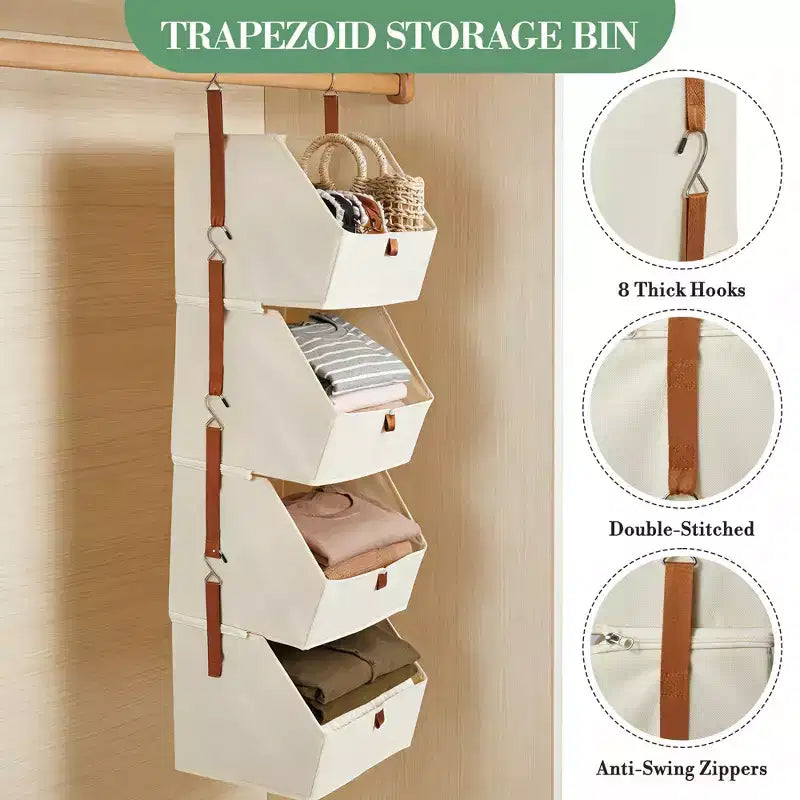 Étagère de rangement suspendue pour garde-robe en tissu non tissé