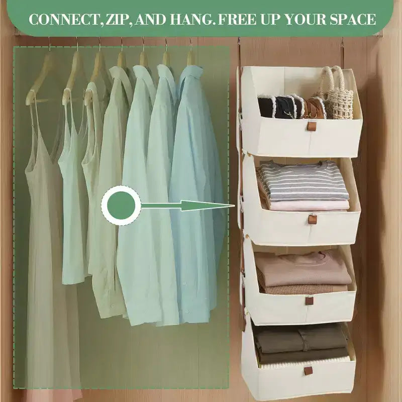 Étagère de rangement suspendue pour garde-robe en tissu non tissé