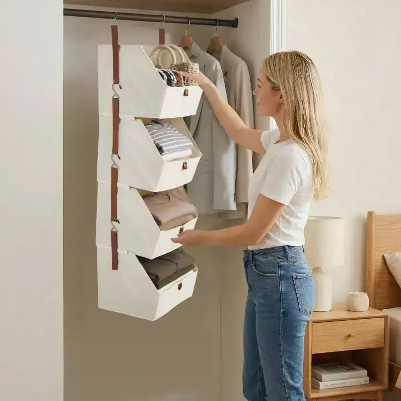 Étagère de rangement suspendue pour garde-robe en tissu non tissé