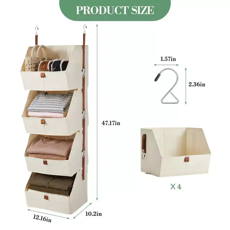 Étagère de rangement suspendue pour garde-robe en tissu non tissé
