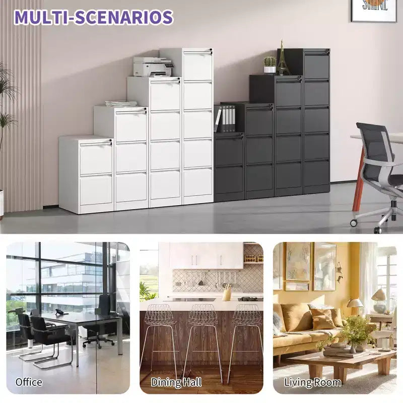 Classeur métallique vertical à quatre tiroirs avec serrure