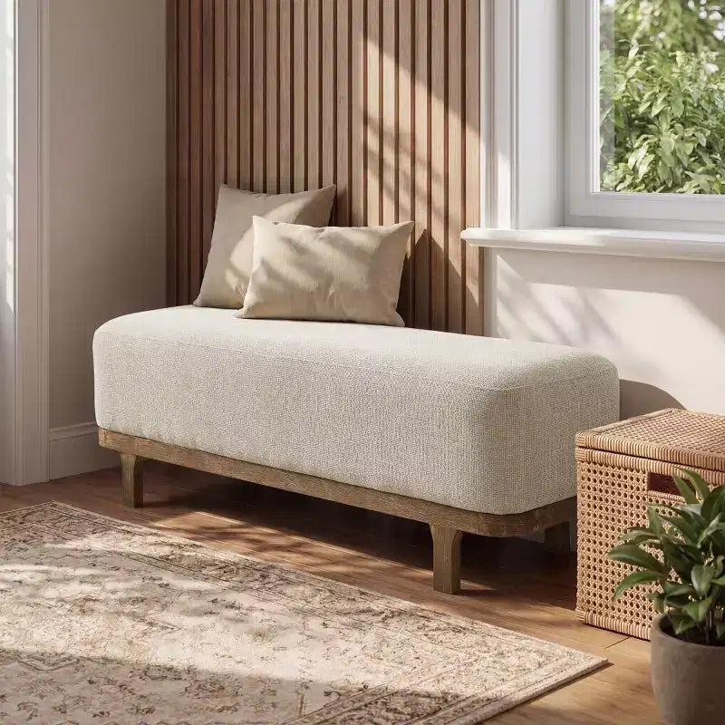 Tabouret moderne en tissu rembourré