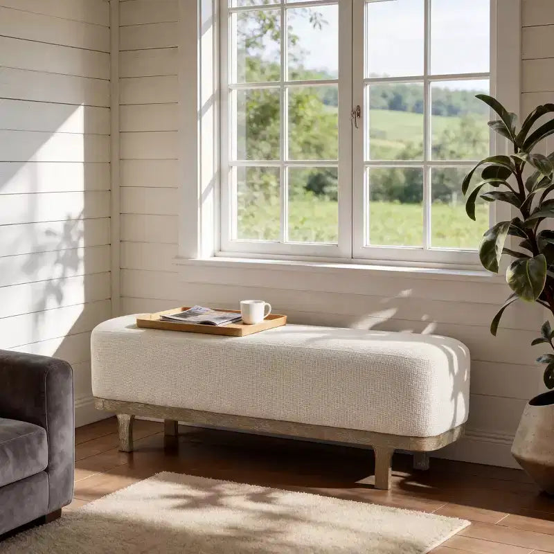 Tabouret moderne en tissu rembourré