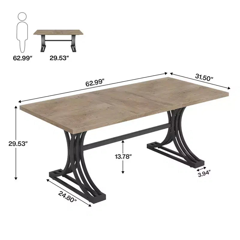 Table à manger en métal doré effet marbre