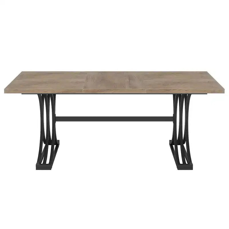 Table à manger en métal doré effet marbre