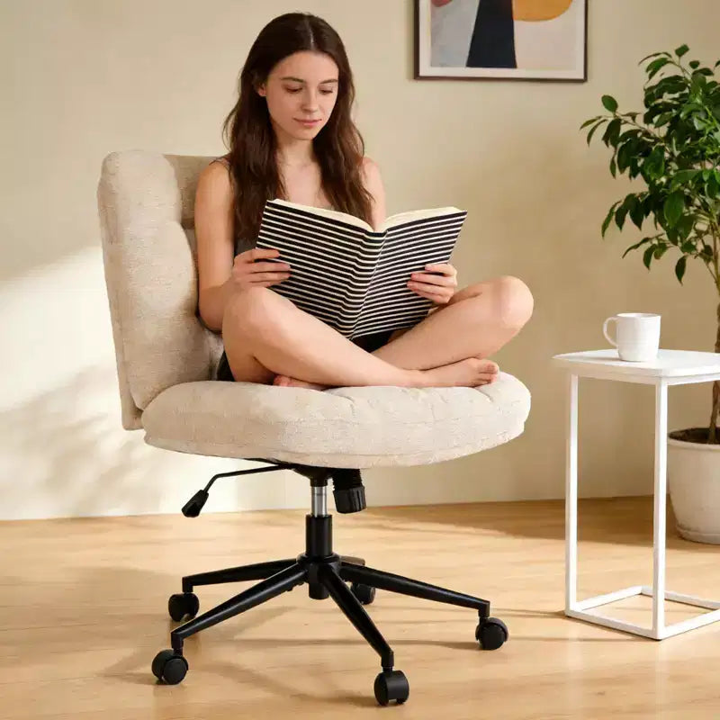 Chaise croisée chenille à roulettes