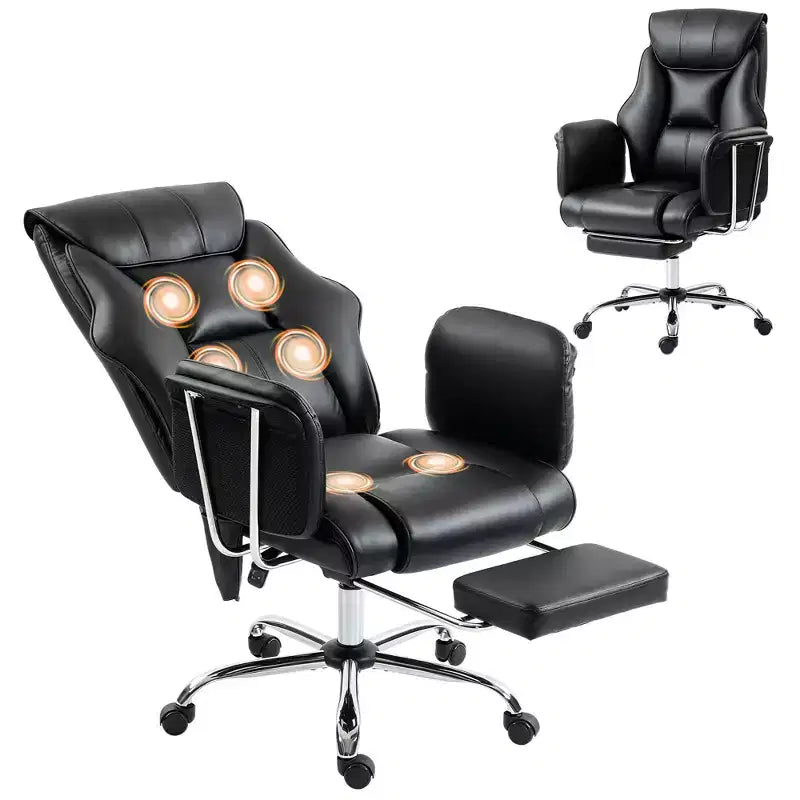 Chaise de bureau massante avec roulettes pivotantes