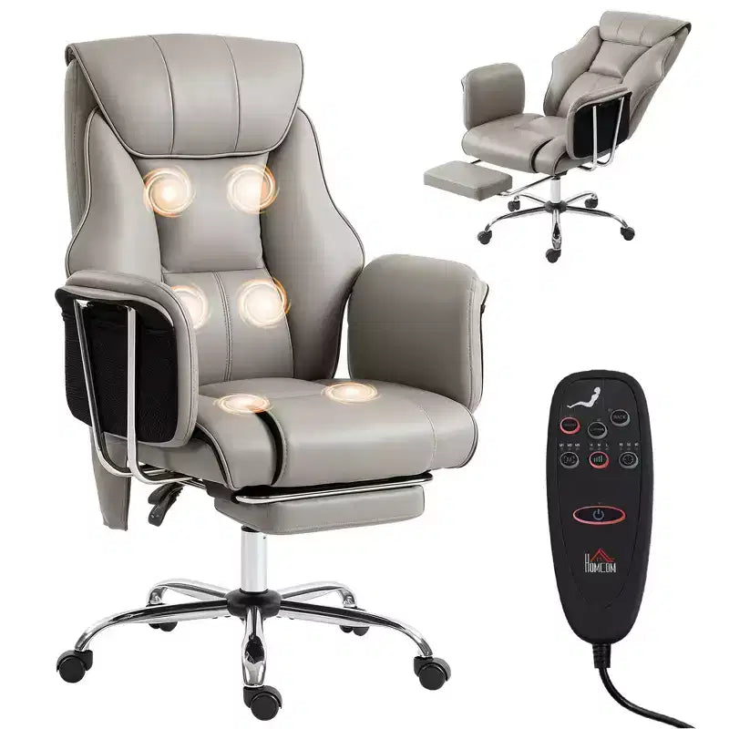Chaise de bureau massante avec roulettes pivotantes