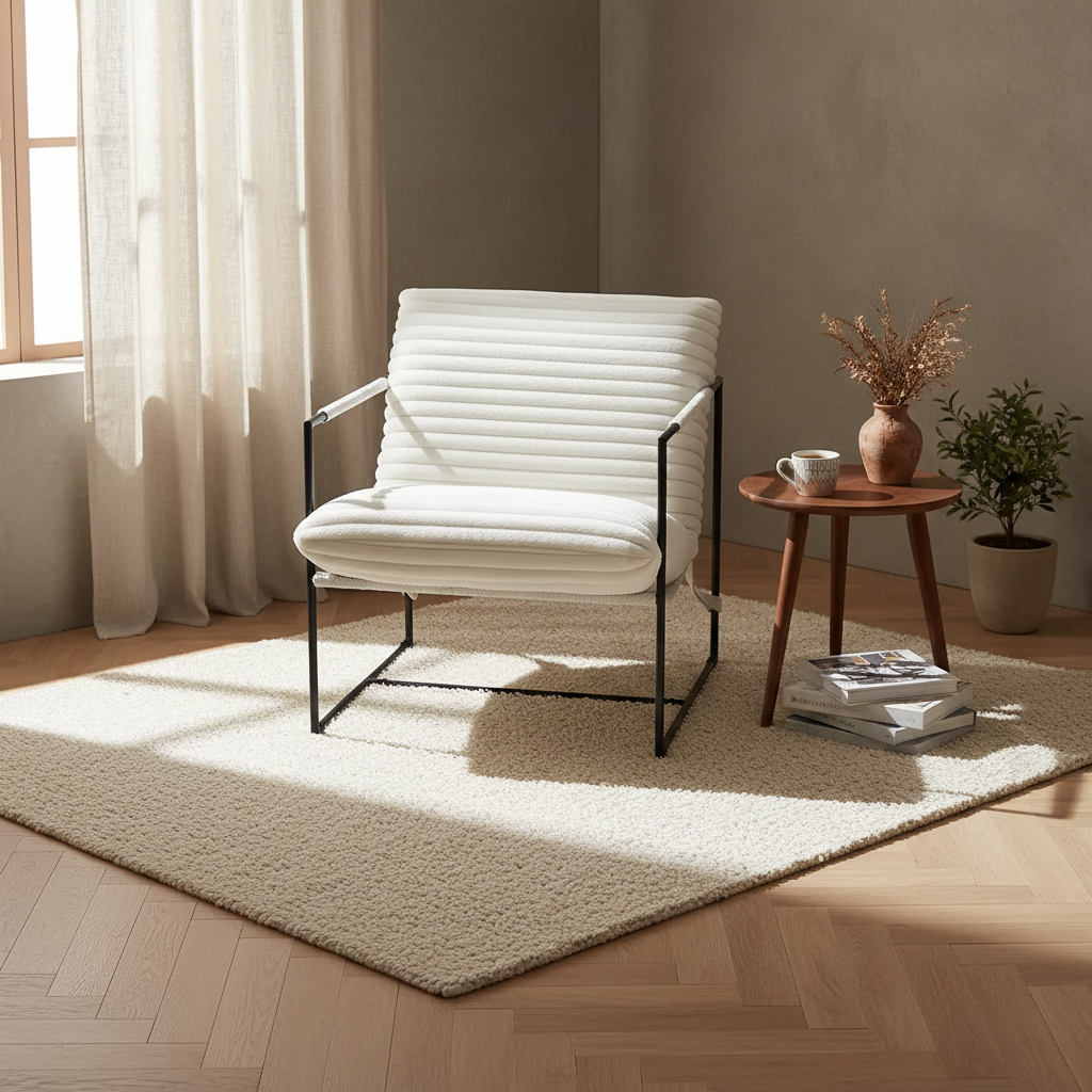 Chaise longue capitonnée